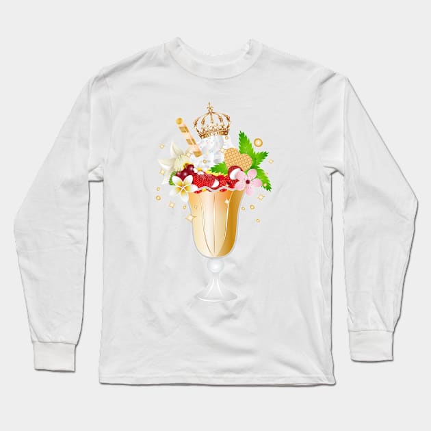 royally garnished sundae for ice cream lovers Long Sleeve T-Shirt by Kisho